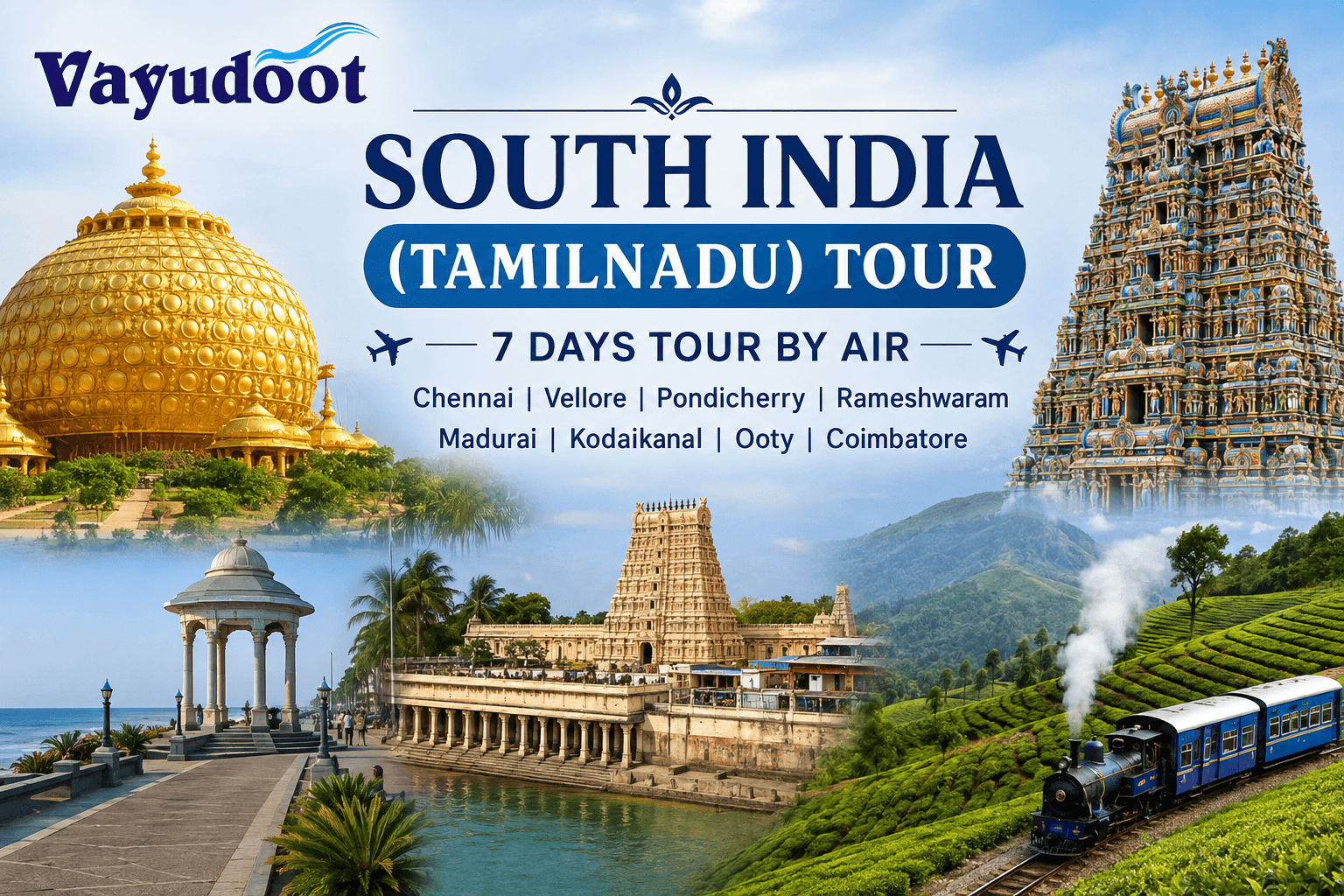 South India Tamil Nadu Tour Package 7 Days by Air travel package